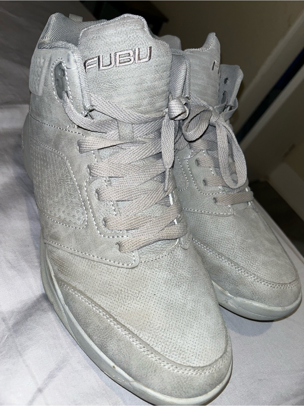 FUBU Zone High-top Basketball Shoes Sneakers Gray Men's Size 13